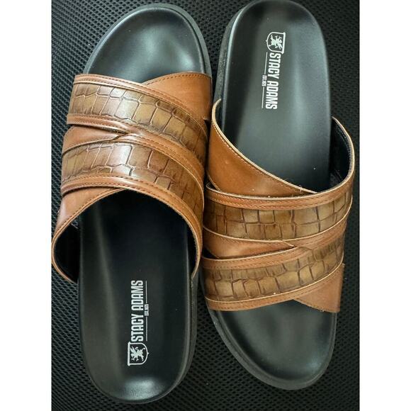 Stacy Adams 10m men’s croco embossed slides. - Picture 5 of 15